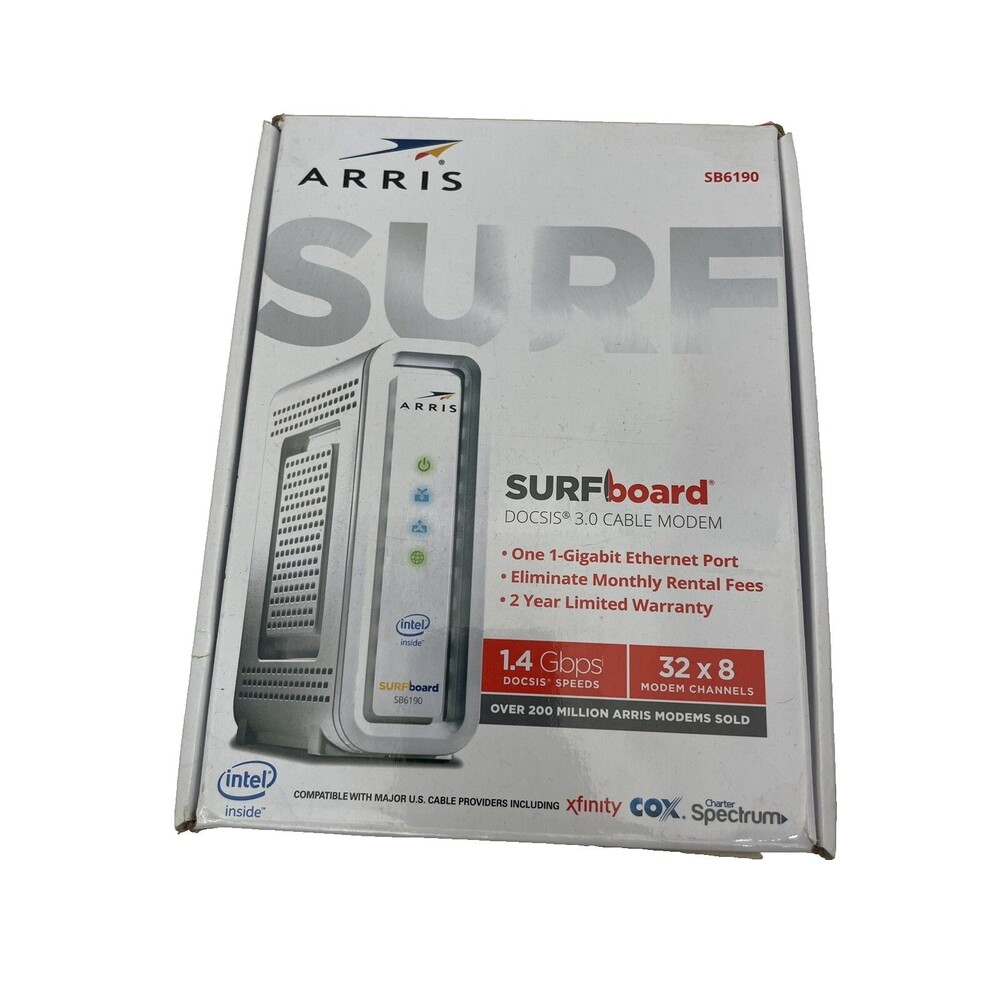 ARRIS SURFboard SB6190 DOCSIS 3.0 Cable Modem Black High Speed Internet